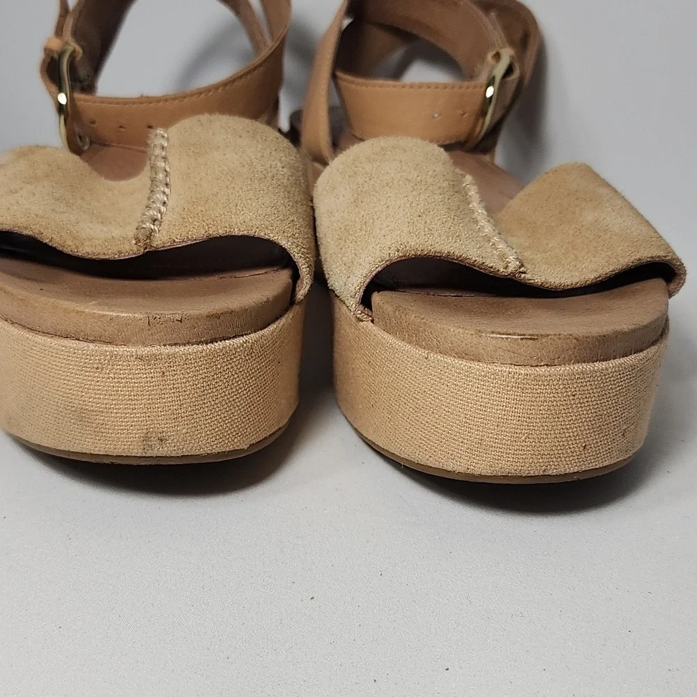 UGG Australia Tan Marchella‎ Open Toe Suede Platform Sandals Size 7.5